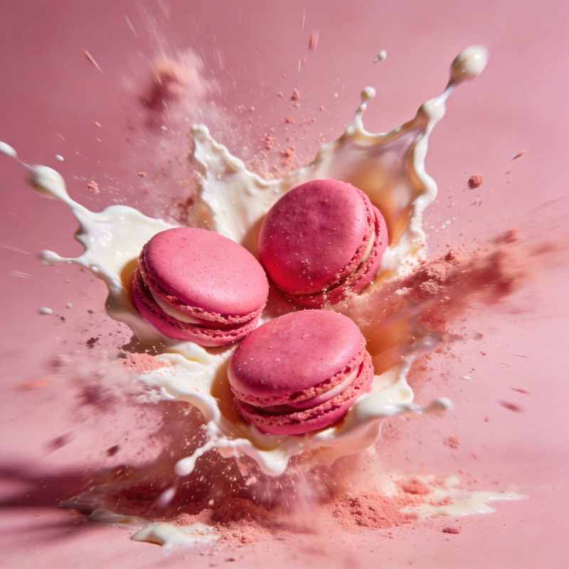 粉红马卡龙飞溅图片