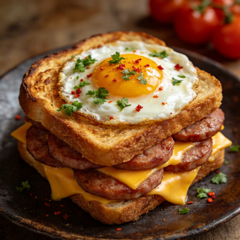 香煎蛋三明治图片