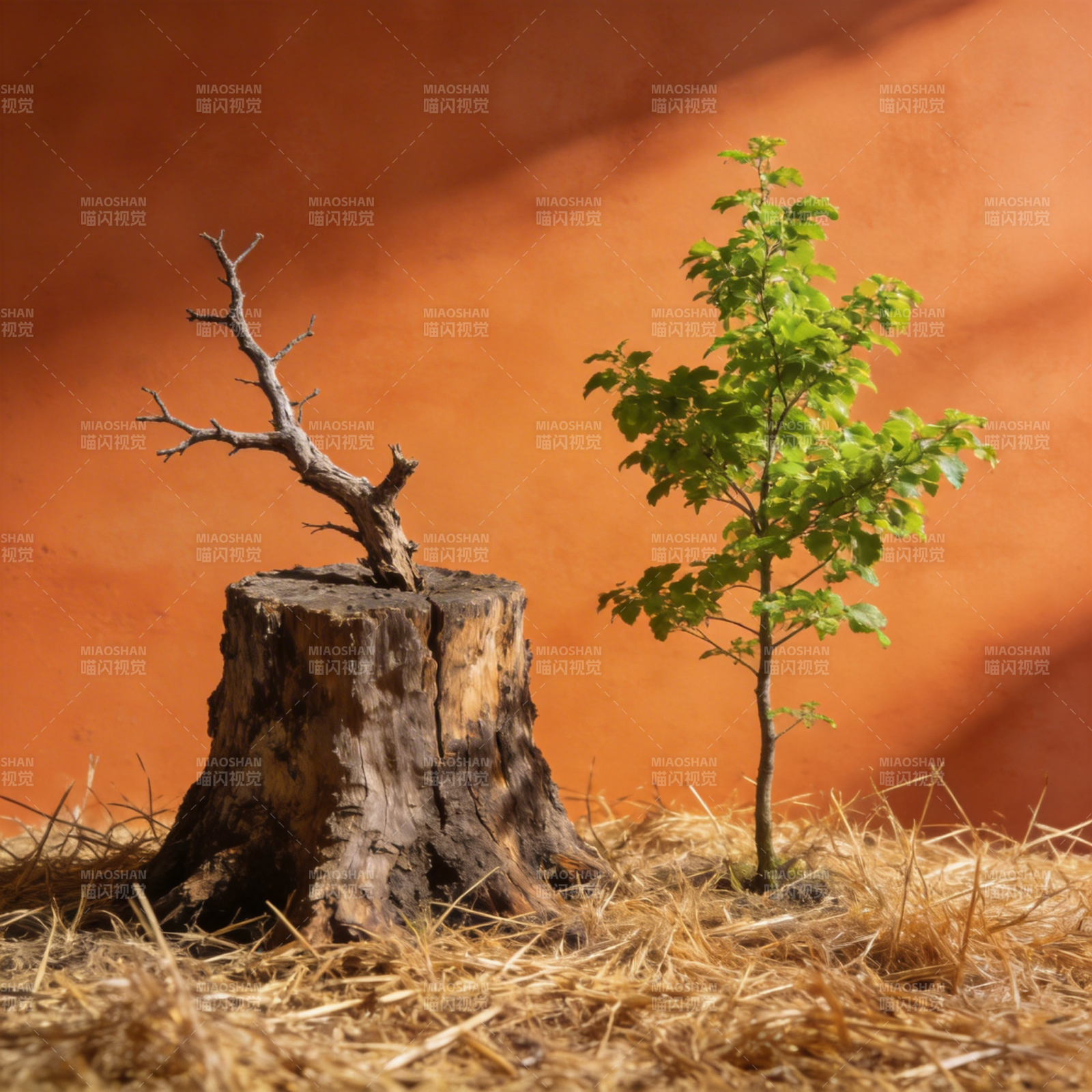 枯木新绿 生机盎然图片