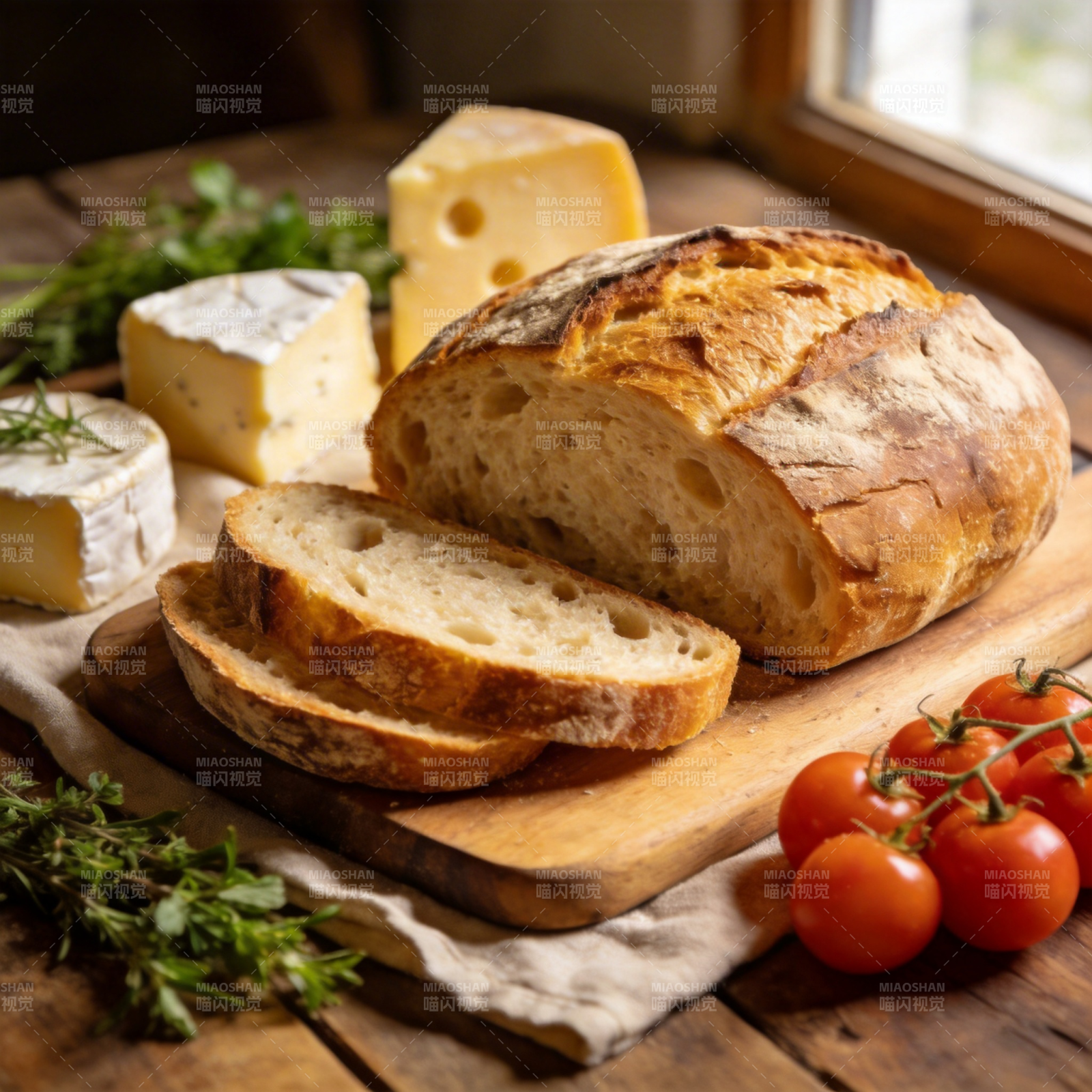 面包奶酪与番茄图片