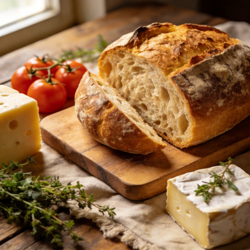 面包奶酪与番茄图片