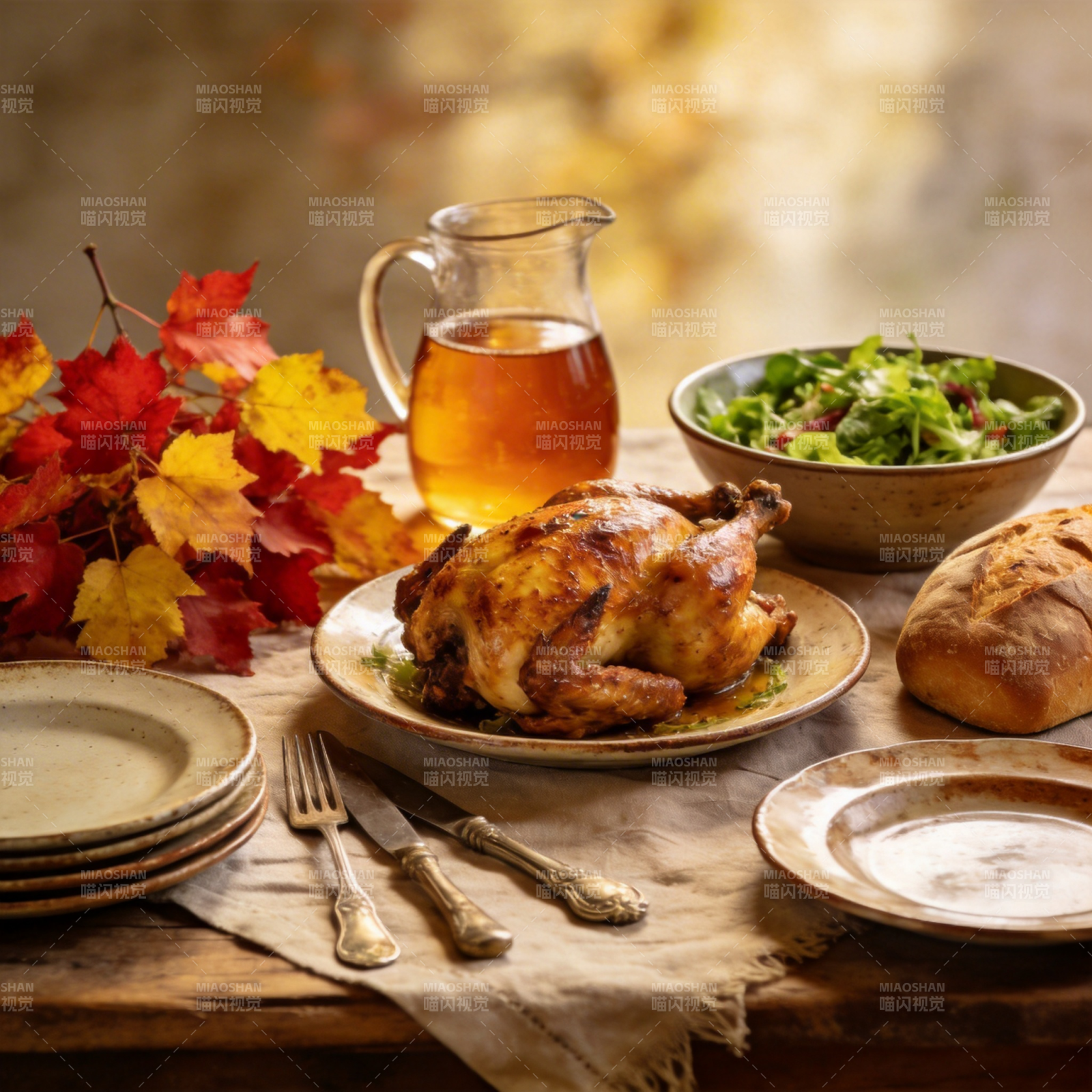 秋日家宴 美味烤鸡图片