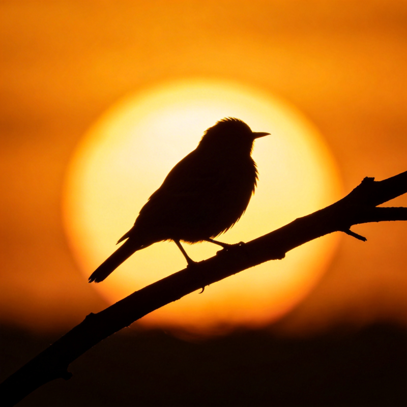 暮色鸟影图片