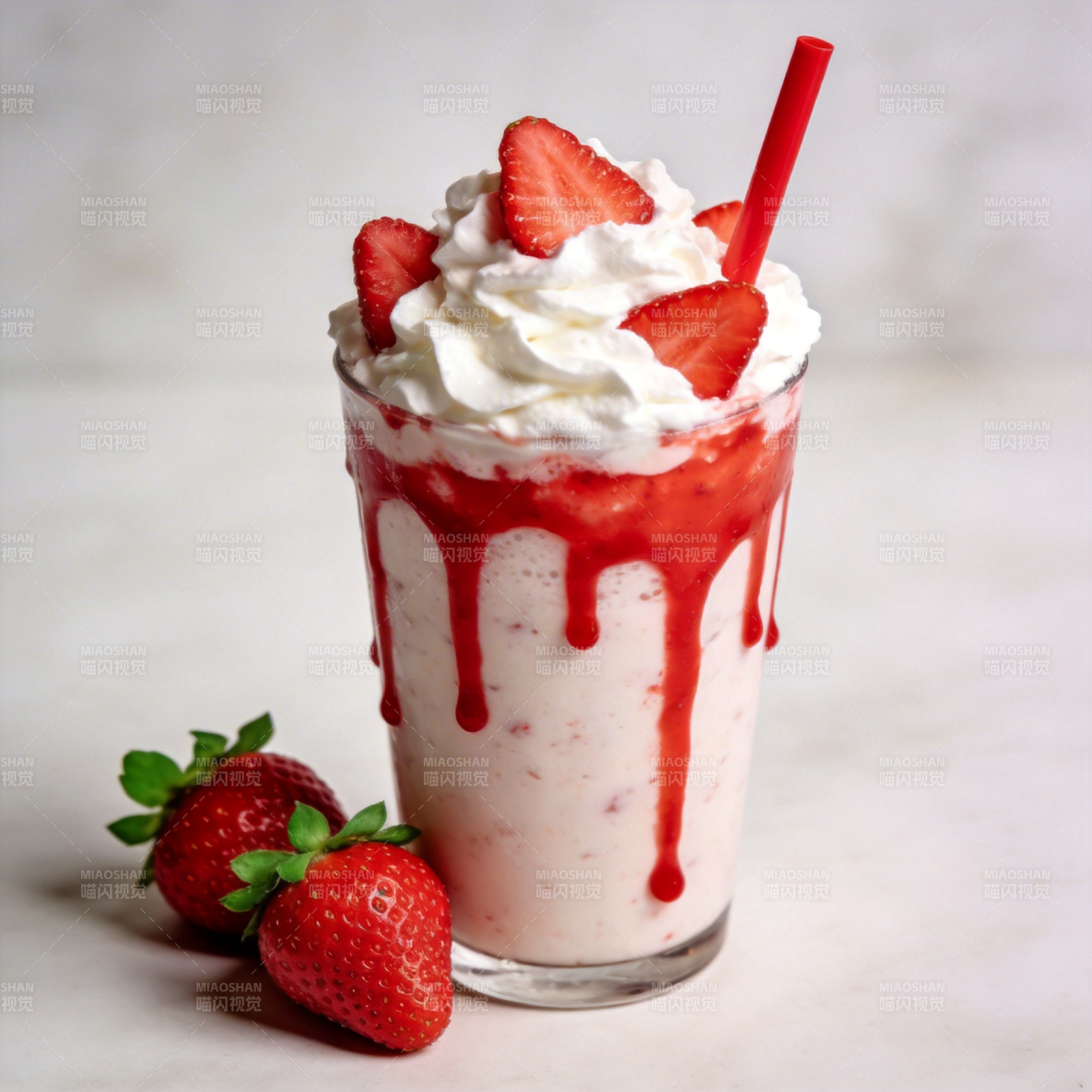草莓奶昔 甜蜜诱惑图片