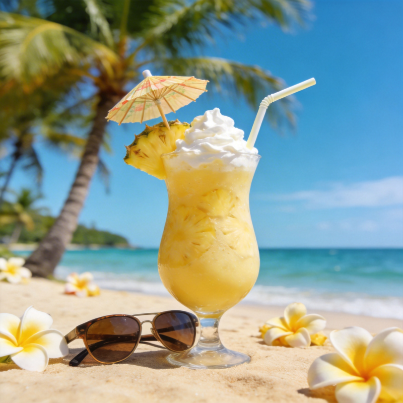 海滩椰林饮品图片