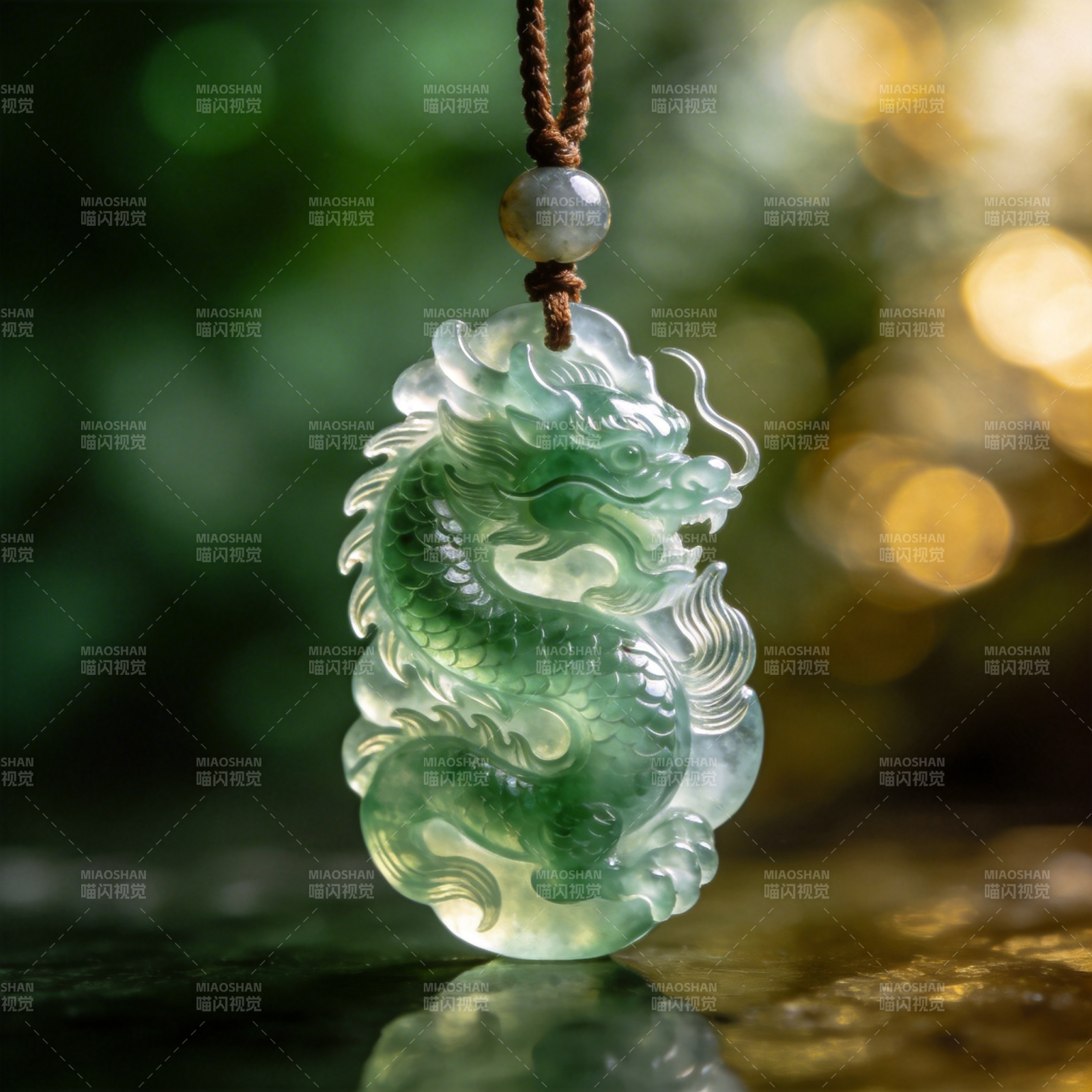 翡翠龙形吊坠图片