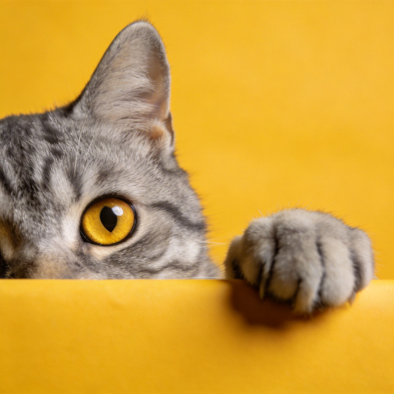 猫咪探头好奇窥视图片