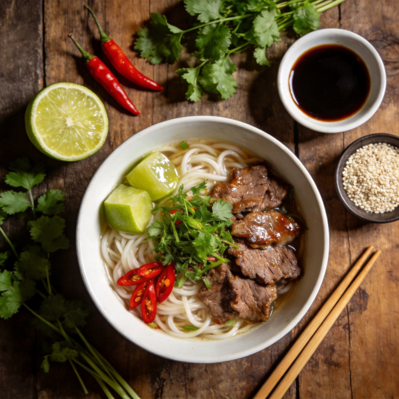 牛肉河粉配香菜图片