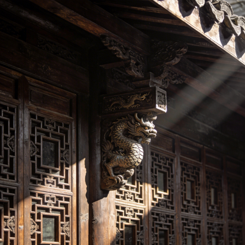 古建筑龙雕细节图片