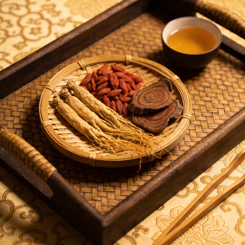 养生茶材摆盘图片