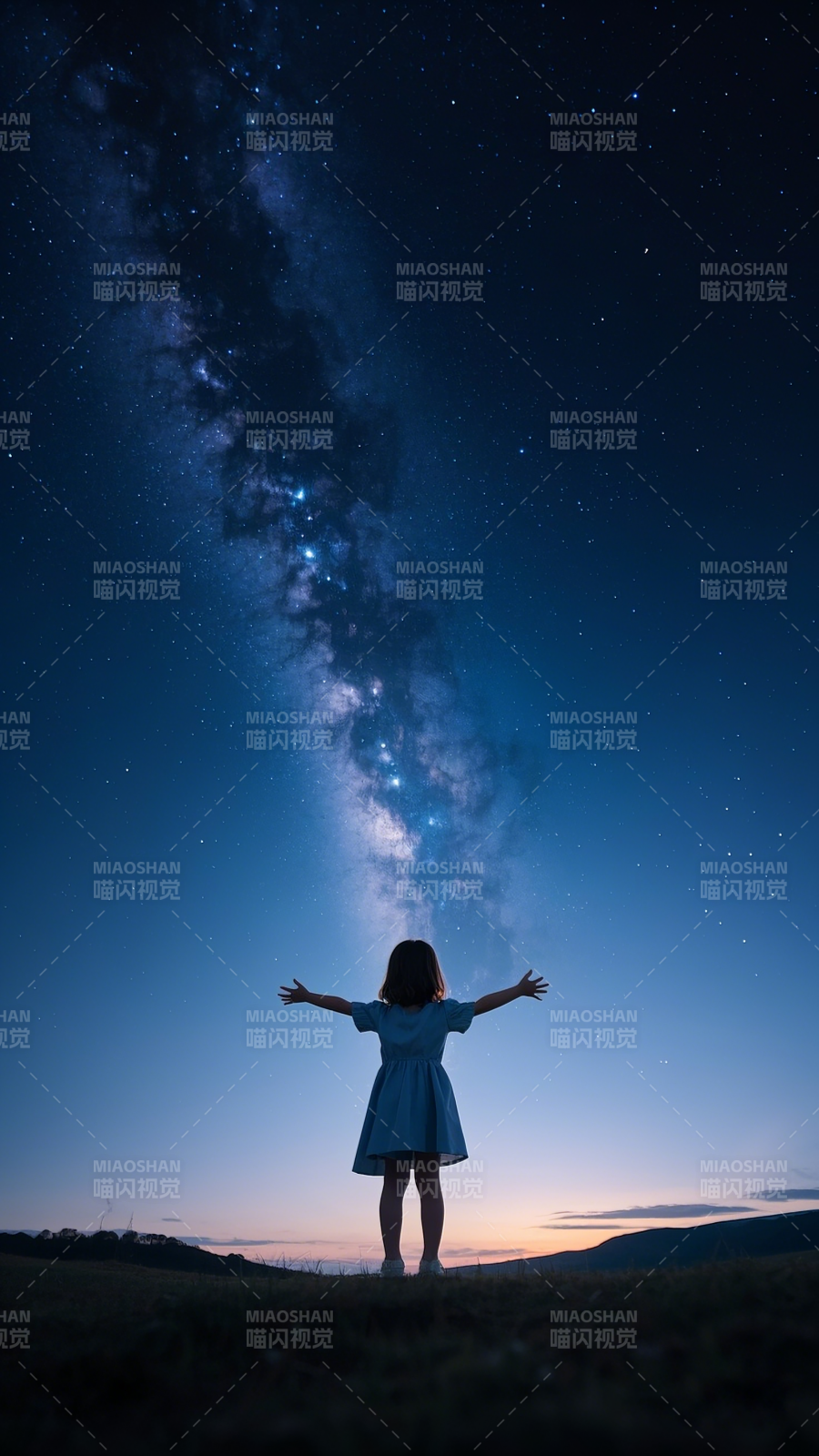 仰望星河的女孩图片