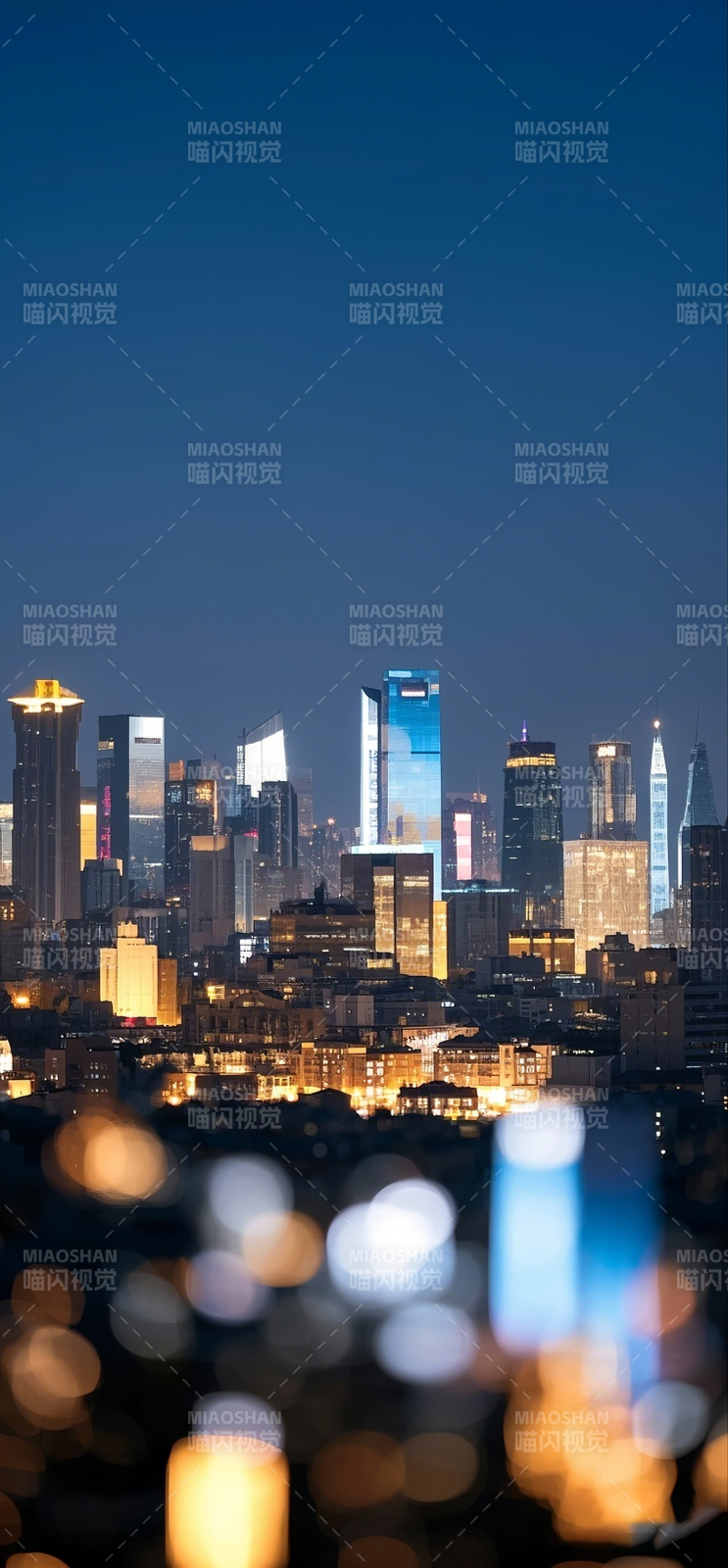 夜幕下的城市灯火图片