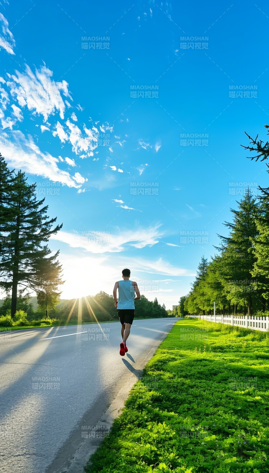 晨跑追光图片