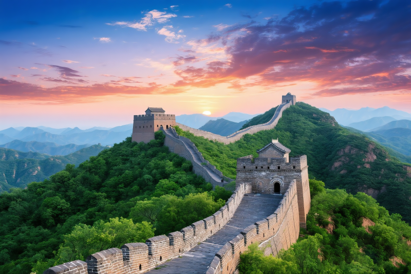 长城日出美景图片