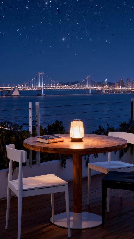 夜景桥畔静读图片