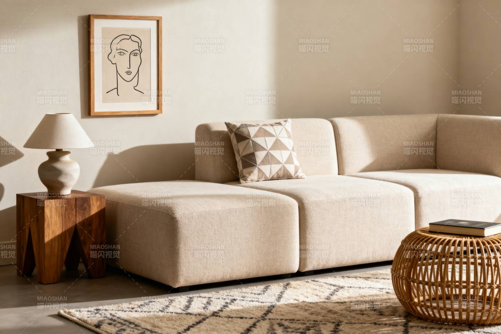 简约客厅沙发布置图片