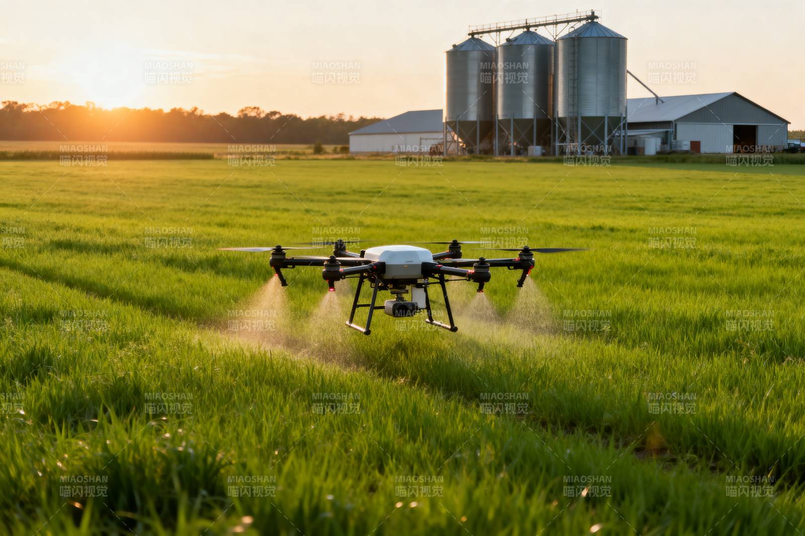 无人机农田喷洒图片