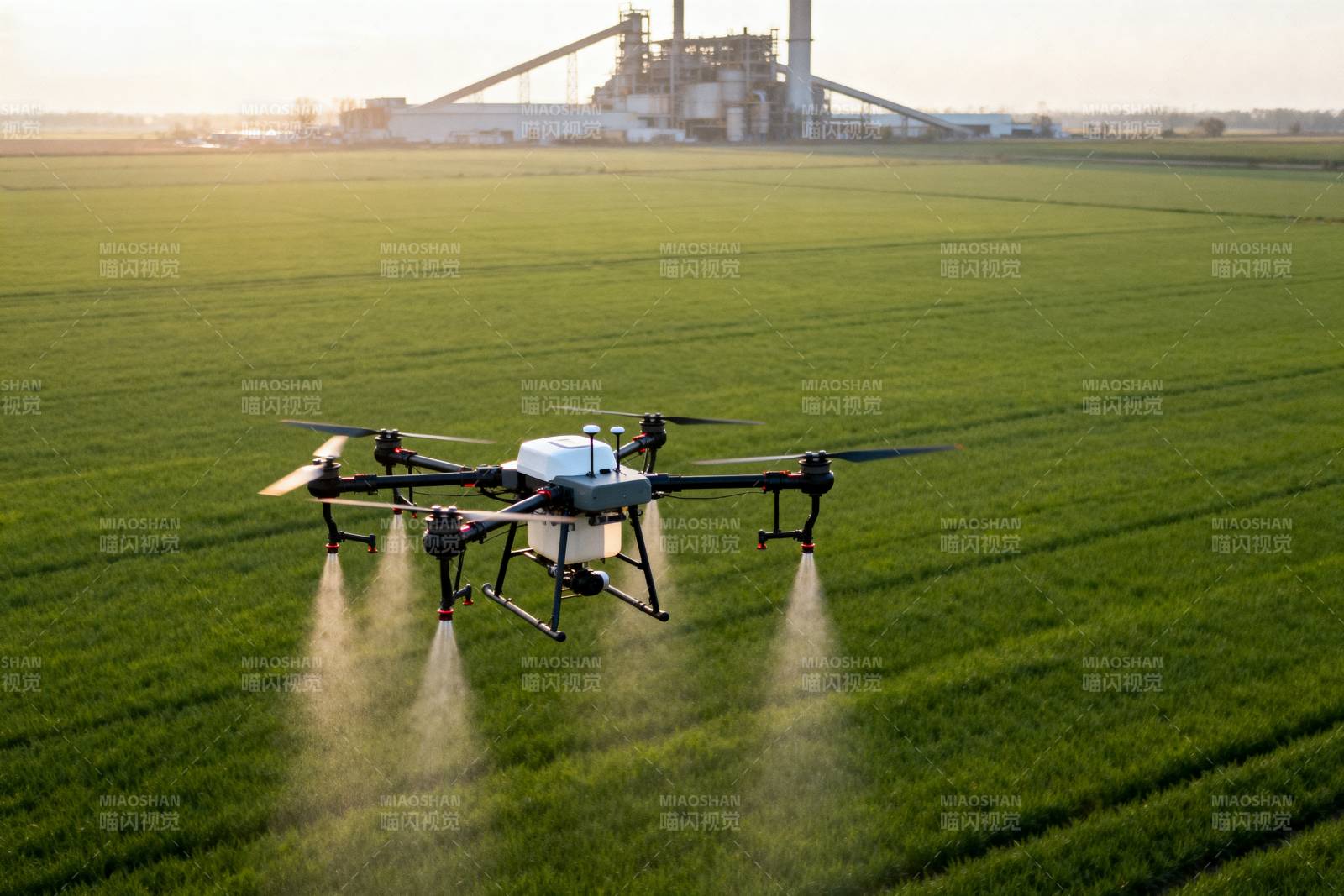 无人机喷洒农田图片