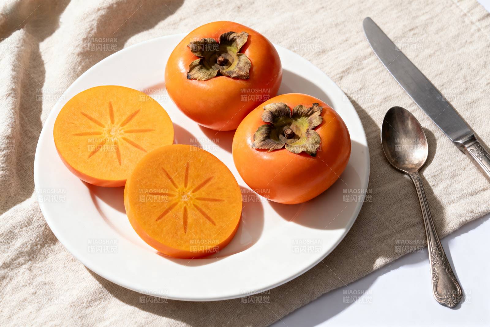 柿子切片摆盘图片