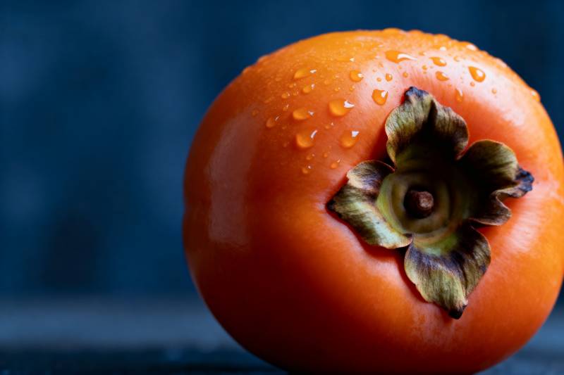 晶莹柿子特写图片