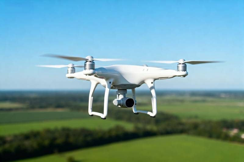 无人机翱翔田野上图片