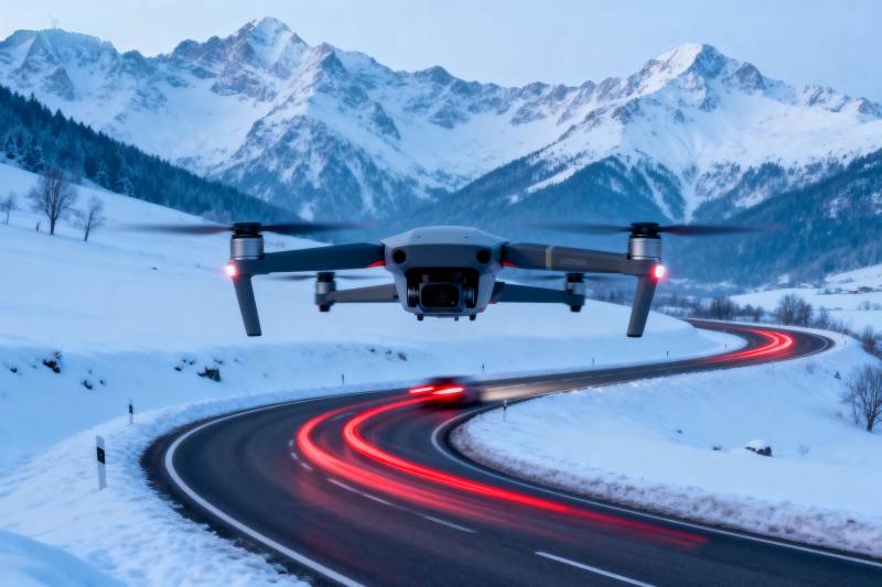 雪域航拍 光影驰骋图片