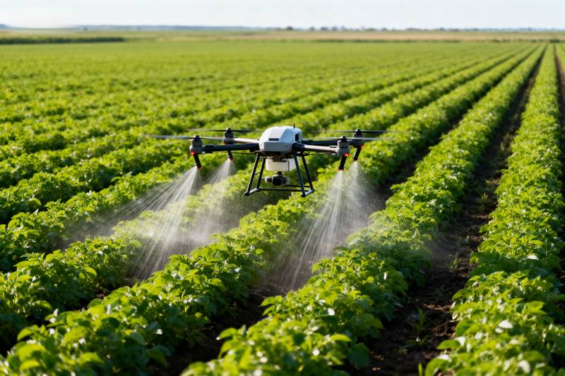 无人机喷洒农田图片