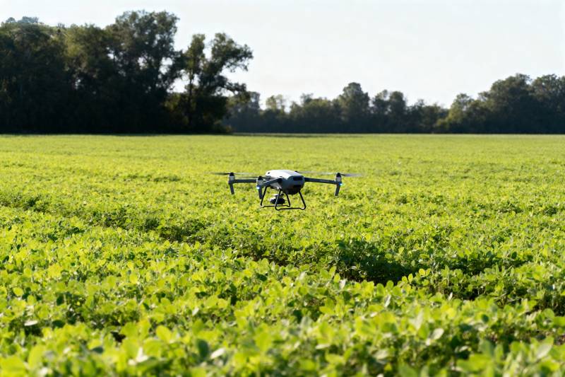 无人机飞越绿野图片