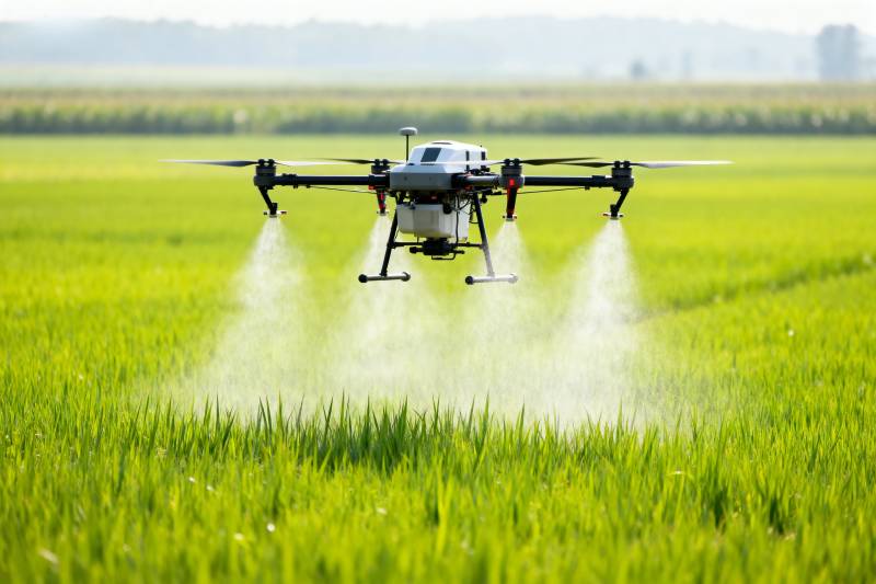 无人机农田喷洒图片