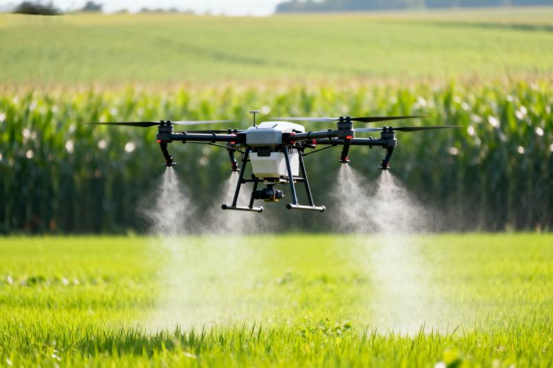 无人机农田喷洒图片