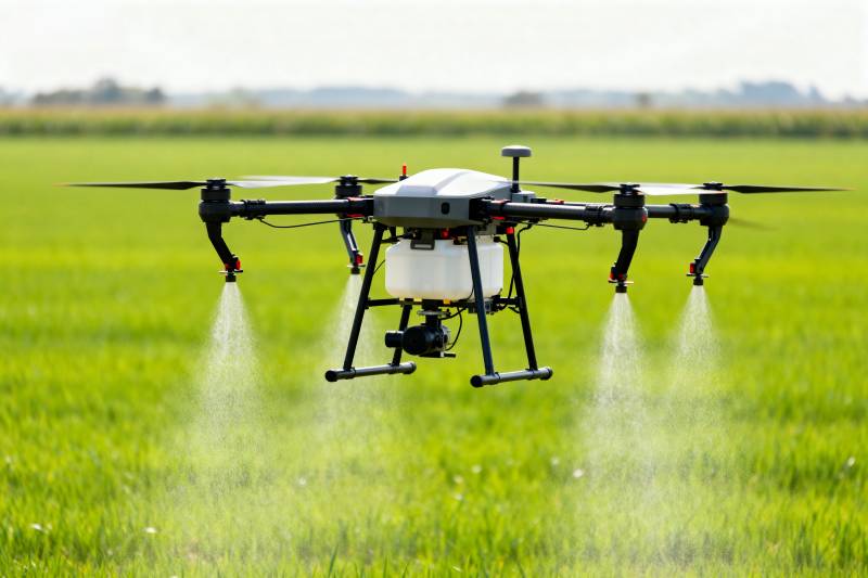 无人机喷洒农田图片