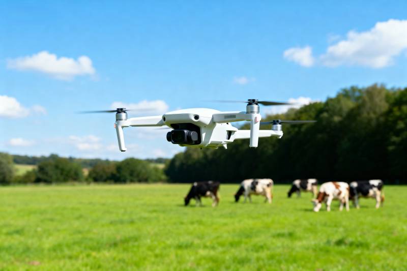 无人机巡田牧牛图片