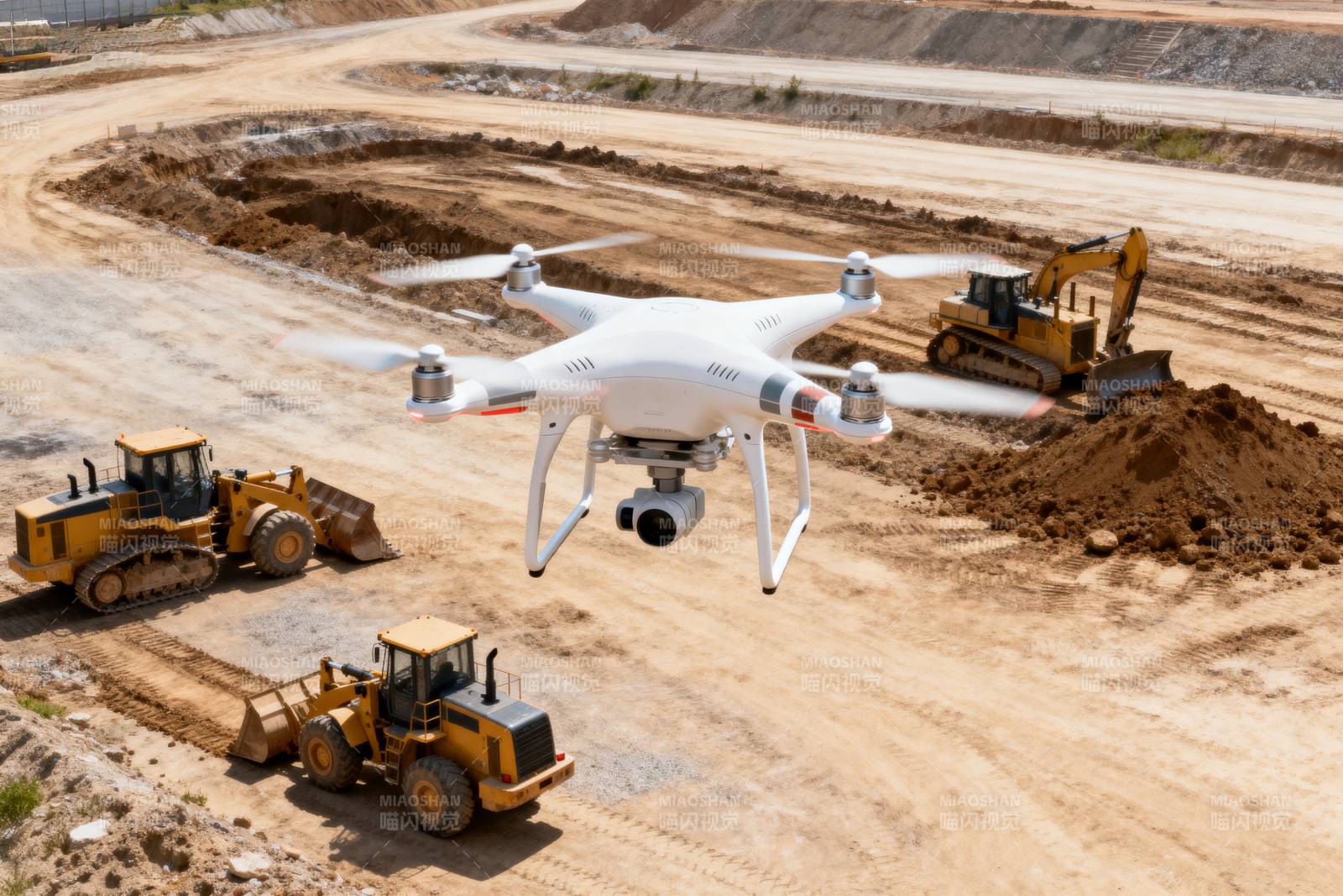 无人机巡检工地图片