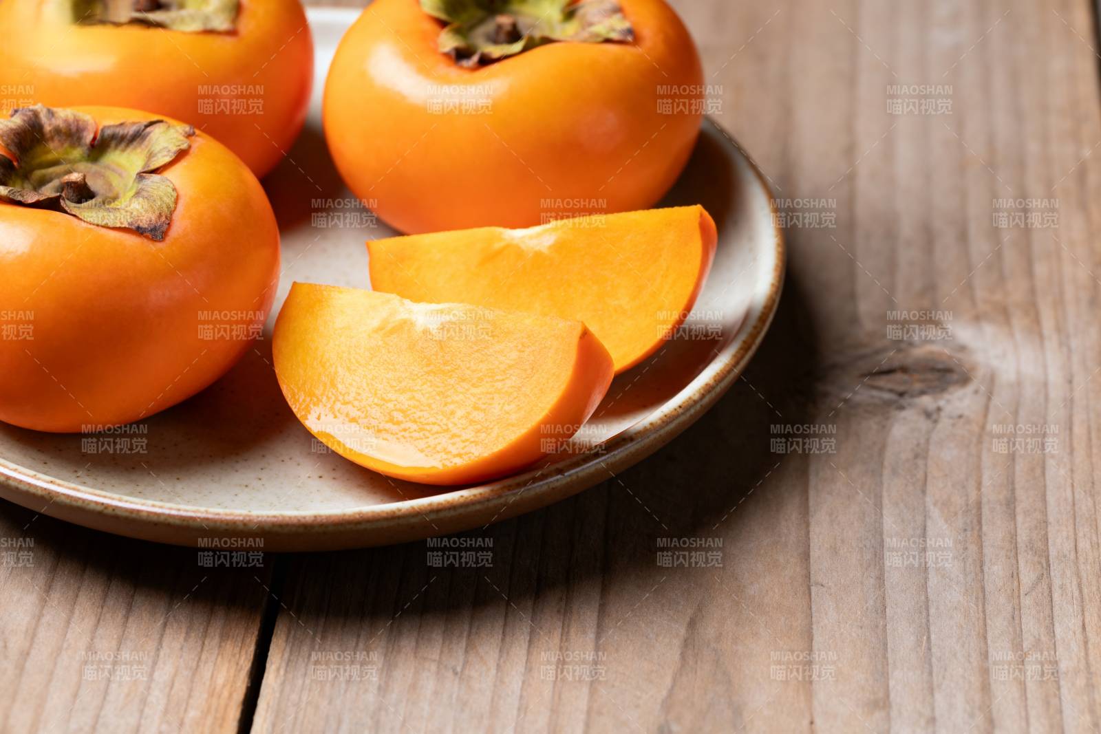 柿子切片摆盘图片