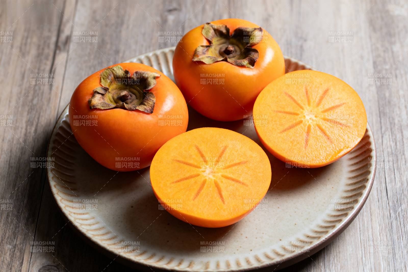 柿子切片摆盘图片