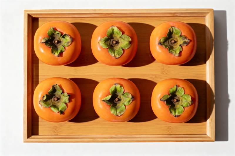 六颗柿子摆盘图片