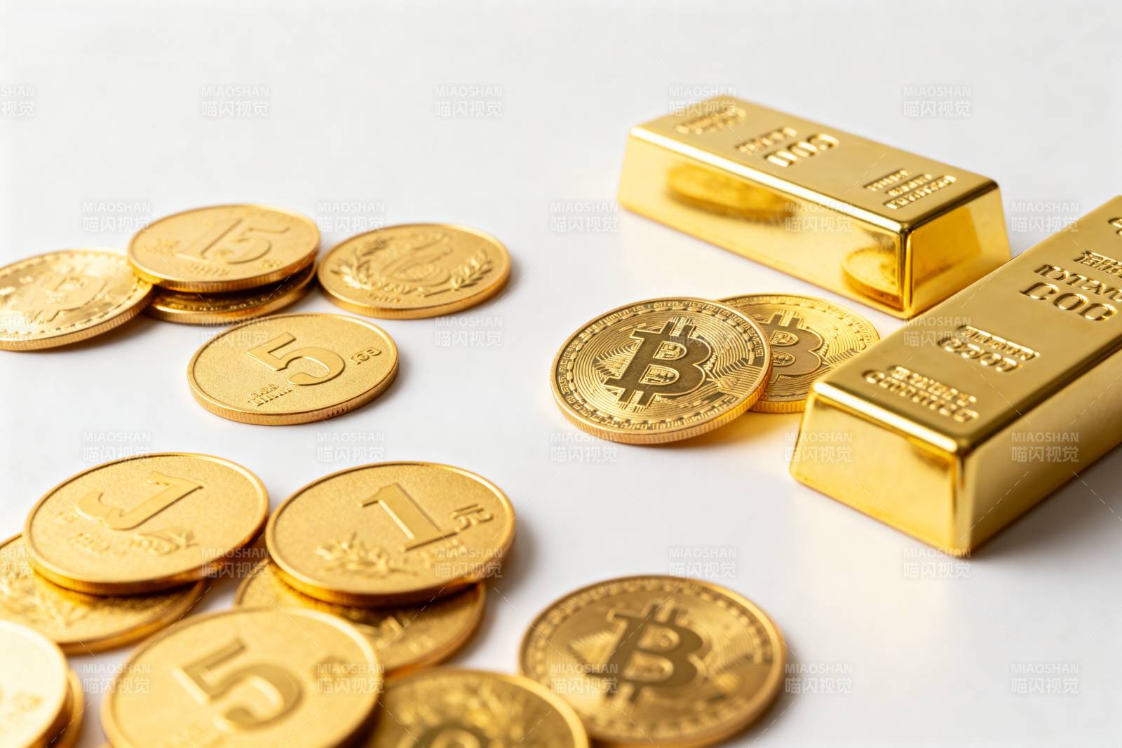 金币与比特币金条图片
