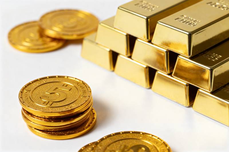 金条金币堆叠图片