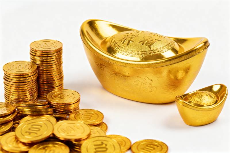 金条金币堆叠图图片