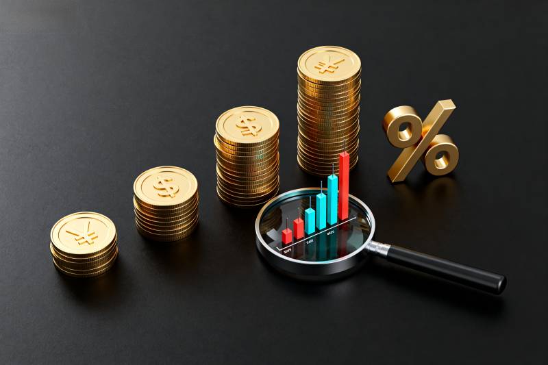 金币与增长图表图片