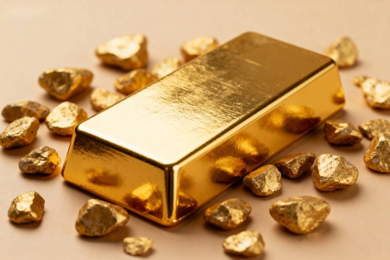 金条与金块闪耀光芒图片