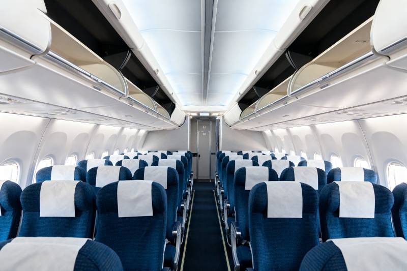 飞机客舱内部景象图片