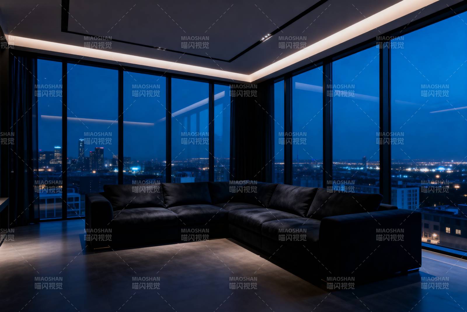 夜景客厅 尽览城市灯火图片