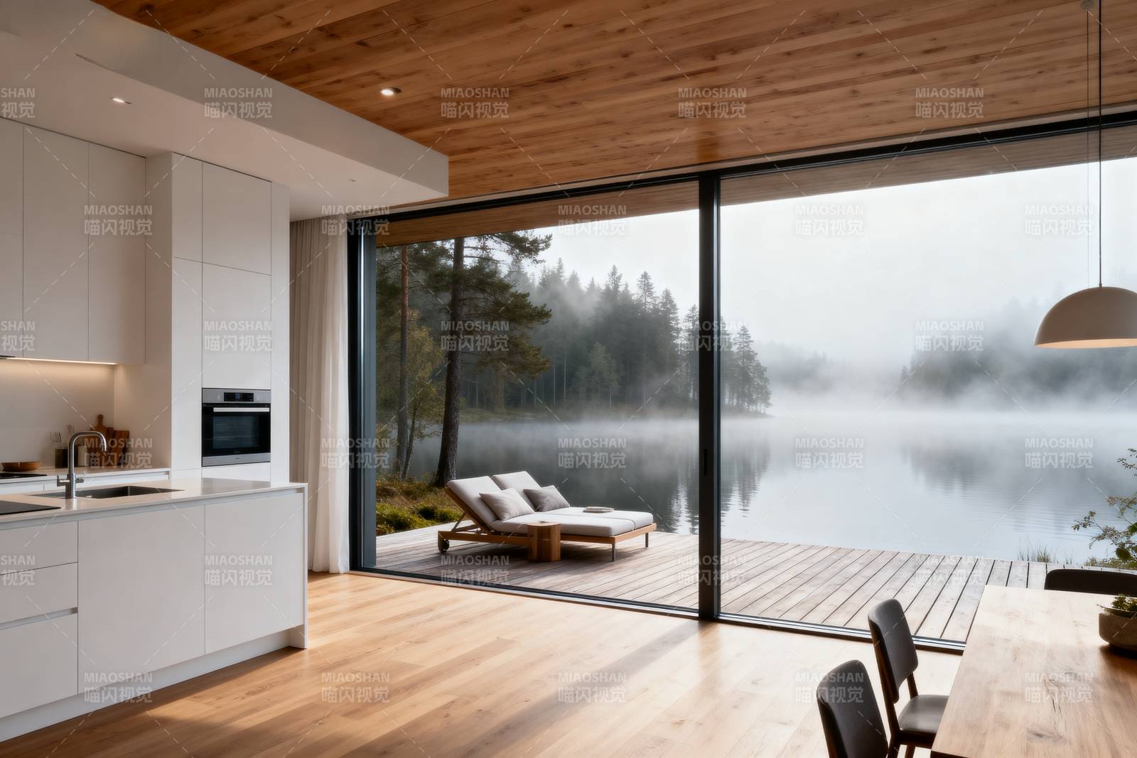 湖景木屋客厅图片