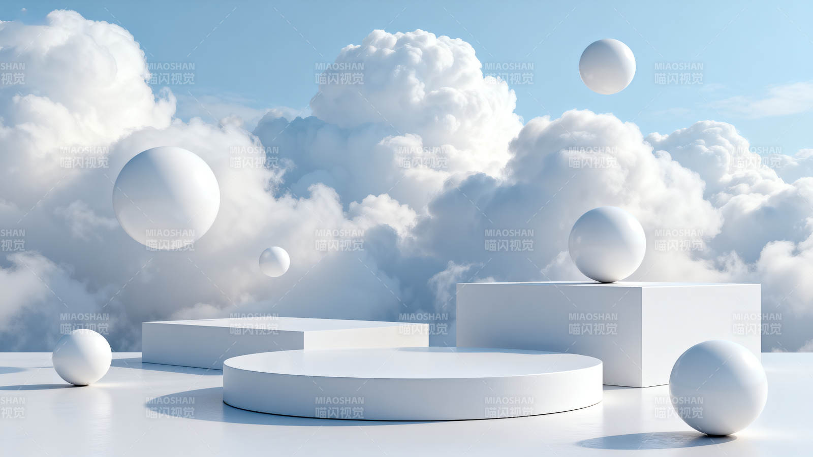 云上白球静谧景图片