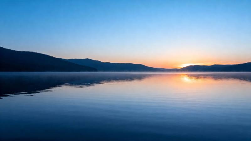 湖光山色夕阳美图片