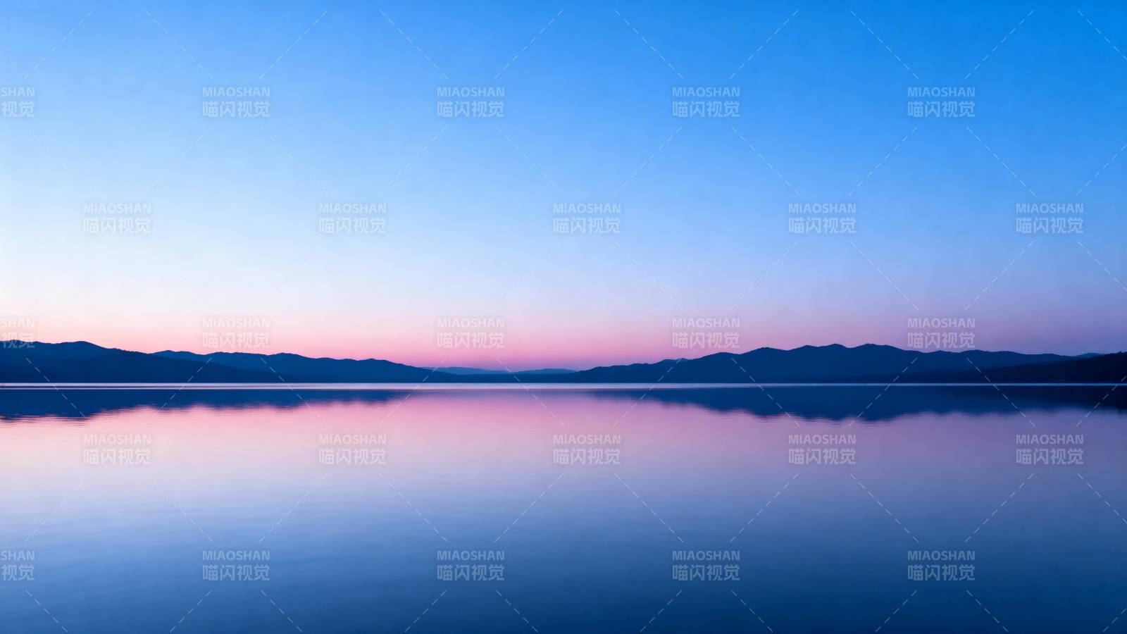 湖光暮色静谧美图片