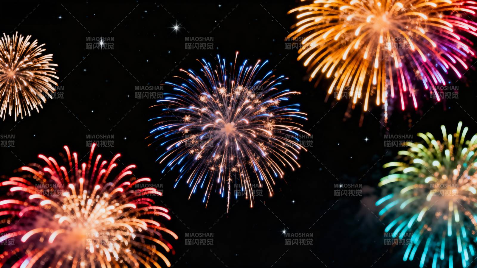 璀璨烟花夜空绽放图片