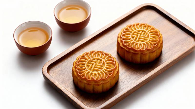 月饼与茶香相伴图片
