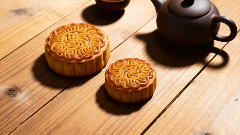 中秋月饼茶香伴图片